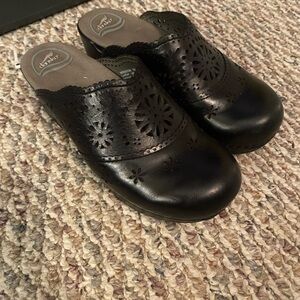 Dansko Black Leather Clog